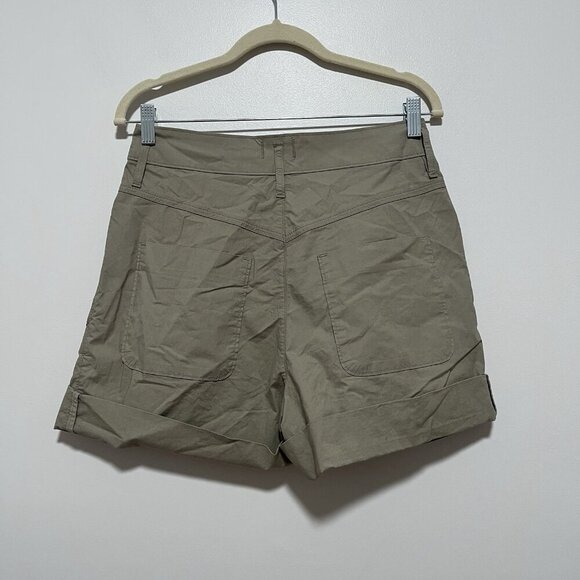 Citizens of Humanity Eugenie Pleated Poplin‎ Cuff Hem Short in Slate Khaki Sz 26 - Picture 4 of 12
